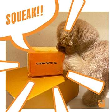 Pawty Dog Toys - Chewy Patton - Designer Dog Fashion Toy - Funny Cute Unique Plush Toy with Squeaker...
