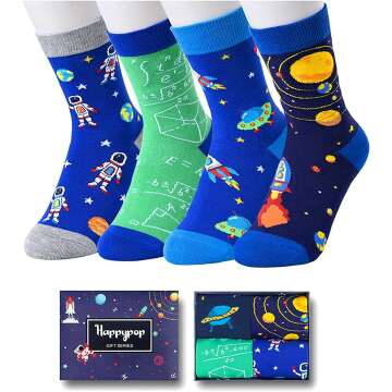HAPPYPOP Boys Novelty Socks Gift Box for Kids