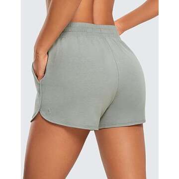 CRZ YOGA Women's Casual Sweat Shorts - 3.5'' Athletic Summer Comfy Cotton for Lounge Gym Jersey with...