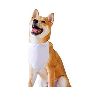 12 Pack Customizable White Dog Bandanas for Sublimation