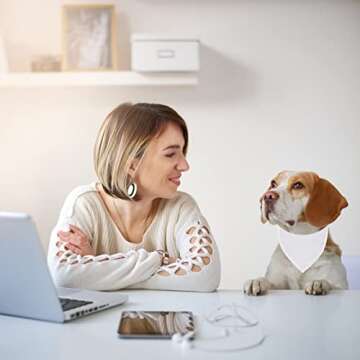 12 Pack Customizable White Dog Bandanas for Sublimation