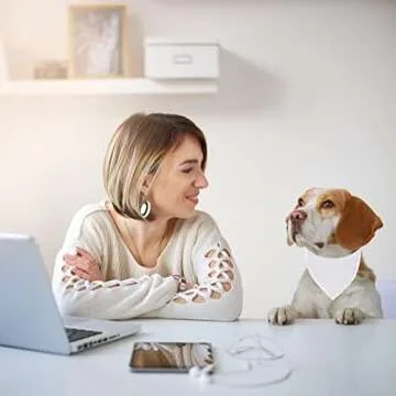 12 Pack Customizable White Dog Bandanas for Sublimation