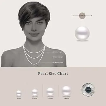 KEZEF Pearl Necklaces for Women - Simulated Faux Cream White Pearl Necklace 16" - Hand Knotted Strand - Pearl Size 10mm - Pearl Choker Necklace - Jewelry Gifts