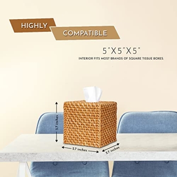 STYKEE Rattan Tissue Box Cover - Stylish & Functional