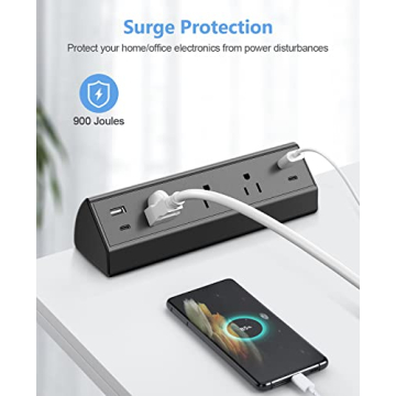 Desk Clamp Power Strip with Fast Charging USB C Ports