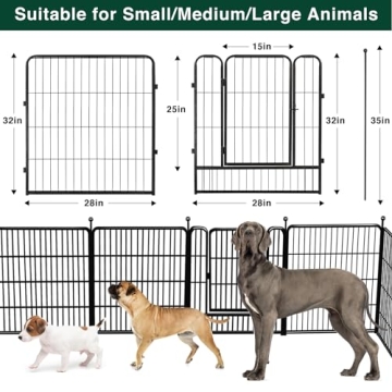 VISCOO Dog Playpen - Indoor/Outdoor 16 Panels Metal Fence