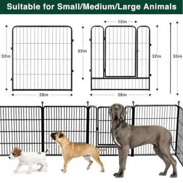 VISCOO Dog Playpen - Indoor/Outdoor 16 Panels Metal Fence