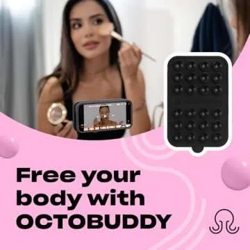 OCTOBUDDY - Silicone Double-Sided Suction Phone Case Detachable Mount - Hands-Free, Strong Grip Holder for Selfies & Videos - iPhone & Android Compatible - 2.5″ x 3.75″, Darth Vader