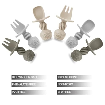 PandaEar Silicone Baby Feeding Set for Self Feeding