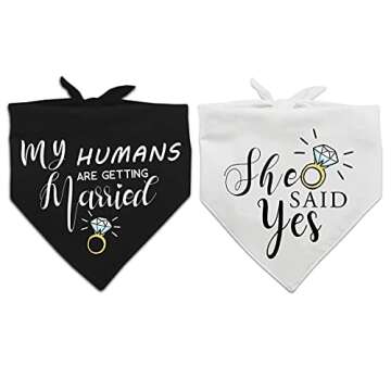 Engagement Gifts, My Humans are Getting Married She Said Yes Dog Bandana for Wedding Engagement Photos, Bridal Shower Gift,Dog Wedding Outfit, Dog Engagement Announcement, Bride to Be Gifts