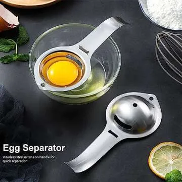 Effortless Egg Separator - Stainless Steel Yolk & White Tool