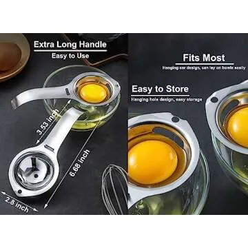 Effortless Egg Separator - Stainless Steel Yolk & White Tool