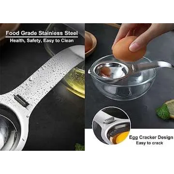 Effortless Egg Separator - Stainless Steel Yolk & White Tool