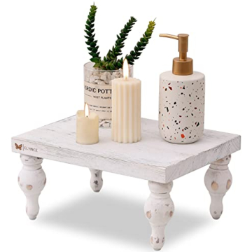 Elynice Wood Tray - 12 x 9 x 5.5in Farmhouse Decor Display Stand, Kitchen Counter Tray, Rustic Coffe...