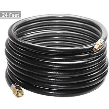DOZYANT 24 FT Quick Connect Propane Hose for RV to Grill, RV Stove Hose Connection, BBQ Quick Releas...