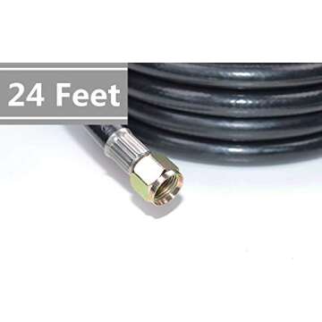 DOZYANT 24 FT Quick Connect Propane Hose for RV to Grill, RV Stove Hose Connection, BBQ Quick Release LP Gas Line for Camp Chef - 3/8 Female Flare Fitting x 1/4 Full Flow Quick-Connect Male Plug