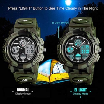 Cofuo Camouflage Watch for Kids - Waterproof, Shockproof, and Multi-Functional