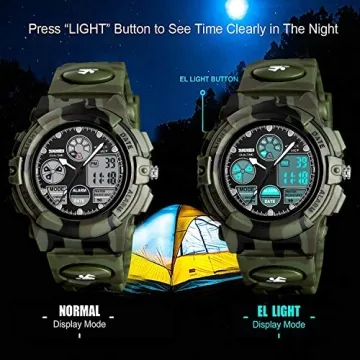 Cofuo Camouflage Watch for Kids - Waterproof, Shockproof, and Multi-Functional