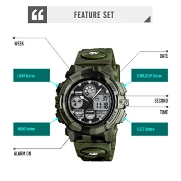 Cofuo Camouflage Watch for Kids - Waterproof, Shockproof, and Multi-Functional