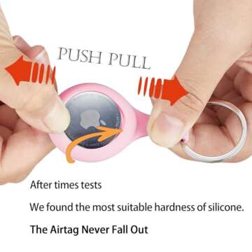 ThingsBag Apple AirTags 4 Pack Case Keychain Silicone Apple Air Tags Holder Item Finders Accessories Comes with Metal Snap Airtags Keyring Case 4 Pack