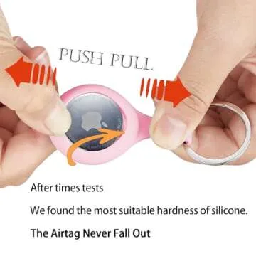 ThingsBag Apple AirTags 4 Pack Case Keychain Silicone Apple Air Tags Holder Item Finders Accessories Comes with Metal Snap Airtags Keyring Case 4 Pack