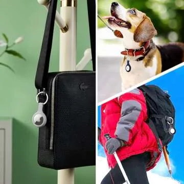 ThingsBag Apple AirTags 4 Pack Case Keychain Silicone Apple Air Tags Holder Item Finders Accessories Comes with Metal Snap Airtags Keyring Case 4 Pack