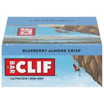 CLIF BARS - Energy Bars - Blueberry Crisp - (2.4 Ounce Protein Bars, 12 Count)