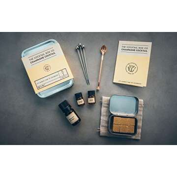 The Cocktail Box Co. Champagne Cocktail Kit - Make Premium Hand Crafted Cocktails Gifts for Him and Her - 1 Kit