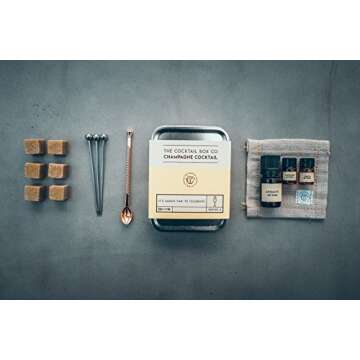 The Cocktail Box Co. Champagne Cocktail Kit - Make Premium Hand Crafted Cocktails Gifts for Him and Her - 1 Kit