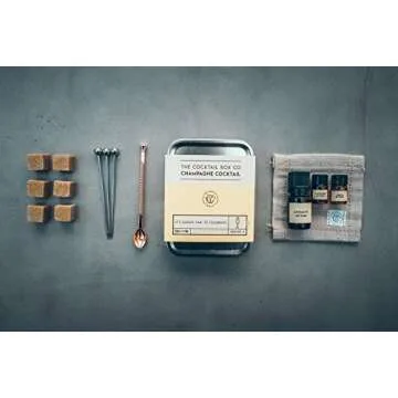 The Cocktail Box Co. Champagne Cocktail Kit - Make Premium Hand Crafted Cocktails Gifts for Him and Her - 1 Kit