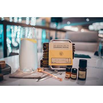 The Cocktail Box Co. Champagne Cocktail Kit - Make Premium Hand Crafted Cocktails Gifts for Him and Her - 1 Kit