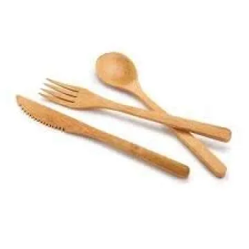 Totally Bamboo 3-Piece Bamboo Flatware Set, Dishwasher-Safe Fork, Spoon and Knife