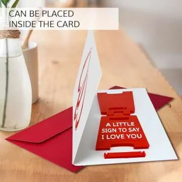 Velenti Valentines Day Gifts - Romantic I Love You Sign - Fun Boyfriend Valentine Day Gift - Cute Birthday, Christmas, Wedding Gift for Girlfriend, Wife, Fiancee - Mini Sign Statues Decoration