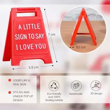 Velenti Valentines Day Gifts - Romantic I Love You Sign - Fun Boyfriend Valentine Day Gift - Cute Birthday, Christmas, Wedding Gift for Girlfriend, Wife, Fiancee - Mini Sign Statues Decoration