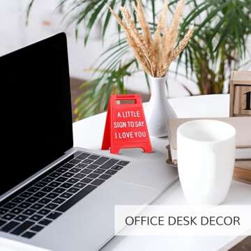 Velenti Valentines Day Gifts - Romantic I Love You Sign - Fun Boyfriend Valentine Day Gift - Cute Birthday, Christmas, Wedding Gift for Girlfriend, Wife, Fiancee - Mini Sign Statues Decoration