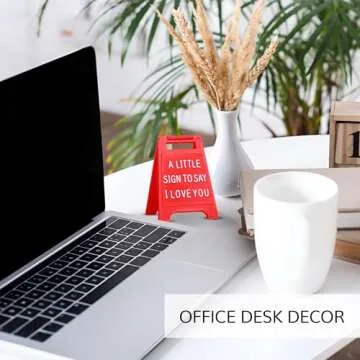 Velenti Valentines Day Gifts - Romantic I Love You Sign - Fun Boyfriend Valentine Day Gift - Cute Birthday, Christmas, Wedding Gift for Girlfriend, Wife, Fiancee - Mini Sign Statues Decoration