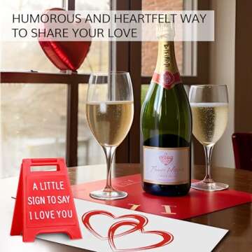 Velenti Valentines Day Gifts - Romantic I Love You Sign - Fun Boyfriend Valentine Day Gift - Cute Birthday, Christmas, Wedding Gift for Girlfriend, Wife, Fiancee - Mini Sign Statues Decoration