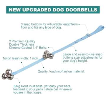 Luckyiren Adjustable Dog Door Bell for Potty Training - Bell Set for All Sizes