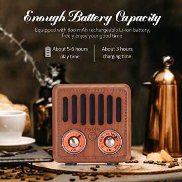 Greadio Retro Bluetooth Speaker - Vintage Cherry Wood Radio