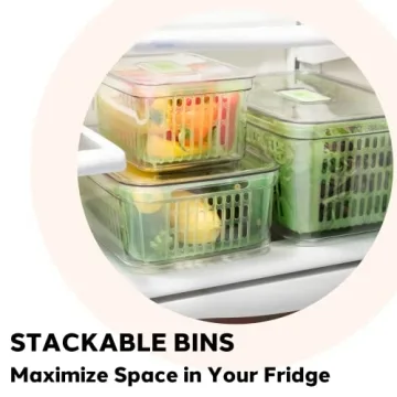 Oggi Store Fresh Veggie Bin - Keep Fruits Veggies Fresh