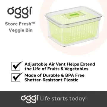 Oggi Store Fresh Veggie Bin - Keep Fruits Veggies Fresh