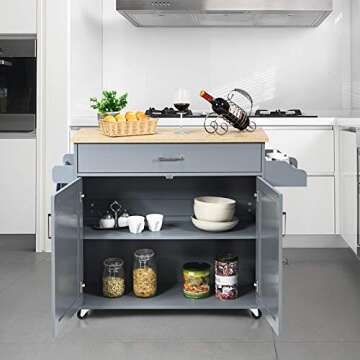 Giantex Kitchen Island Rolling Cart with Towel Rack