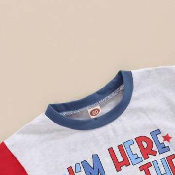 Ayalinggo 4th of July Baby Girls Boys Outfits Short Sleeve Star Newborn RomperMy First Fourth Of Jul...