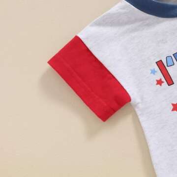 Ayalinggo 4th of July Baby Romper Soft Star Outfit