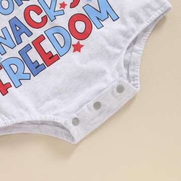 Ayalinggo 4th of July Baby Romper Soft Star Outfit