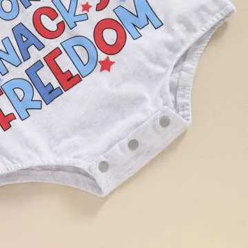 Ayalinggo 4th of July Baby Romper Soft Star Outfit