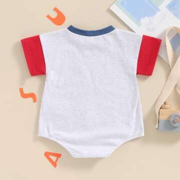 Ayalinggo 4th of July Baby Romper Soft Star Outfit