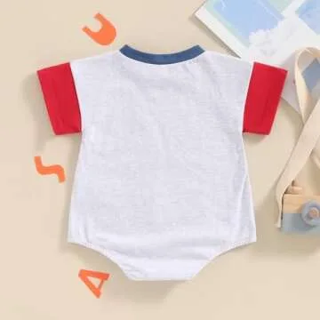 Ayalinggo 4th of July Baby Romper Soft Star Outfit