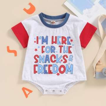 Ayalinggo 4th of July Baby Romper Soft Star Outfit