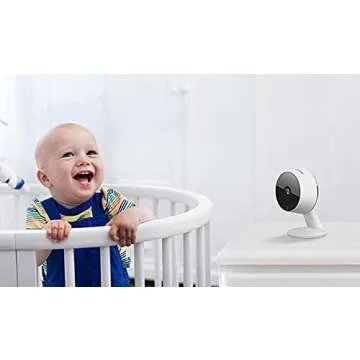 LaView 1080P HD Pet Camera Mini Indoor Security Camera with Night Vision and Motion Tracking WiFi Home Camera Compatible with Alexa (LV-PWF1), White